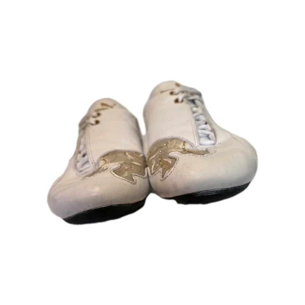 Puma Speed Cat Womens Size US W8 Low White Leather W Gold Netting Sneakers‎
